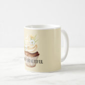 Mug Magnifique Cupcake Fleur Jaune Crème (Devant droit)