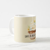 Mug Magnifique Cupcake Fleur Jaune Crème (Devant gauche)