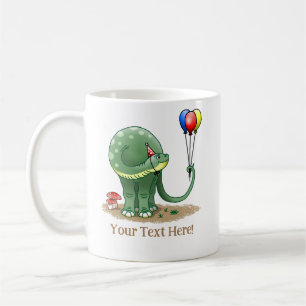 Mug Magnifique dinosaure tenant les ballons de fête d'