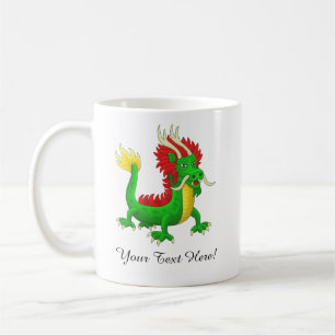 Mug Magnifique dragon chinois dessiné à la main