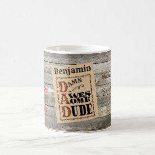 Mug Magnifique Dude Western Thème Personnalisé Nom Cof