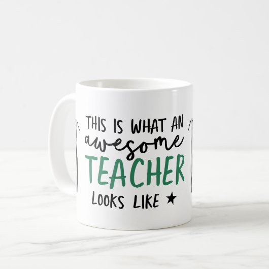 Mug Magnifique enseignant typographie moderne cadeau v (Devant gauche)