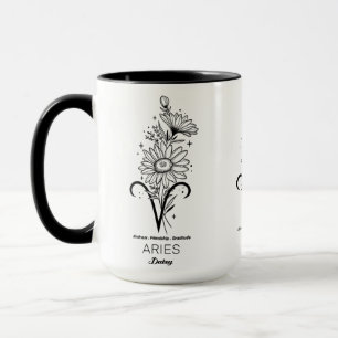 Mug Magnifique Fleur de Mois de Naissance / Signe du Z