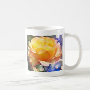 Mug Magnifique fleur de rose jaune. Photographie flora