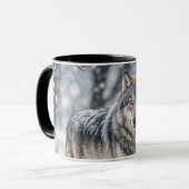 Mug Magnifique loup dans la neige Faune (Devant gauche)