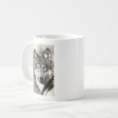 Mug Magnifique loup visage photo accessoires d'impress (Devant gauche)