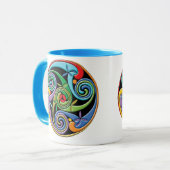 Mug Magnifique Mandala celtique avec des perles coloré (Devant gauche)