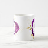Mug Magnifique Monogramme de violet profond et de fleu (Centre)