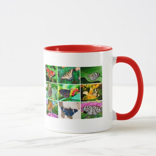 Mug Magnifique Papillons Collage, 9 Photos (Droite)