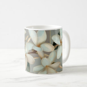 Mug Magnolia blanche Floral Ligne Or Marbre