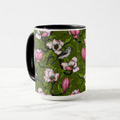 Mug Magnolia en floraison et oiseau de tireur 2 (Devant gauche)