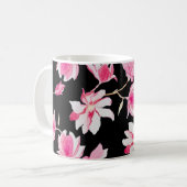 Mug Magnolia romantique : Aquarelle noire (Devant gauche)