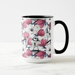 Mug Magnolia rose et métis bleu