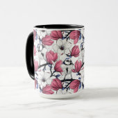 Mug Magnolia rose et métis bleu (Devant gauche)