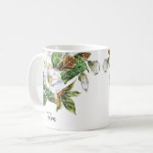 Mug ☕ Magnolias d'aquarelle Nom ou monogramme (Devant gauche)