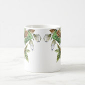 Mug ☕ Magnolias d'aquarelle Nom ou monogramme (Centre)