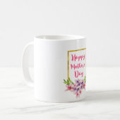 Mug Magnolias d'aquarelle rose et violet de la Fête de (Devant gauche)