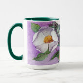 Mug Magnolias du sud blanches Painterly sur la lavande (Gauche)