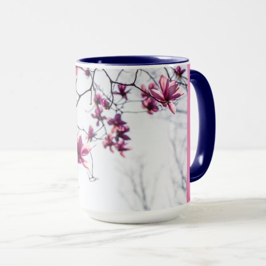 Mug Magnolias roses (Devant droit)