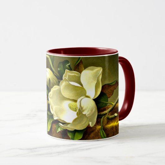 Mug Magnolias sur le tissu en velours or (Devant droit)