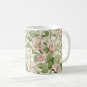 Mug Magnolias vintage rose et blanc (Devant droit)