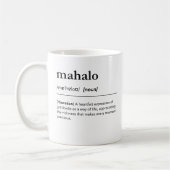 Mug Mahalo, définition Dictionnaire de mots hawaïens (Gauche)