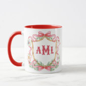 Mug Mahjong de Noël | Monogramme (Gauche)