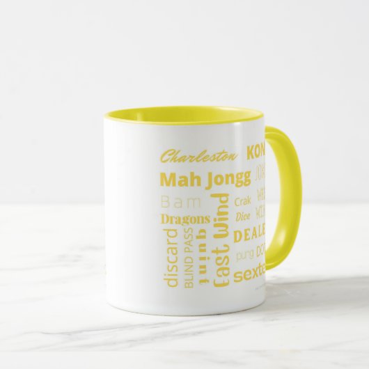 Mug Mahjong jaune (Devant droit)