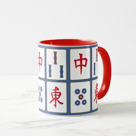 Mug Mahjong Jeu Titres Design (Devant droit)