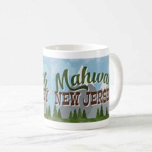 Mug Mahwah New Jersey Fun Retro Snowy Mounts (Devant droit)