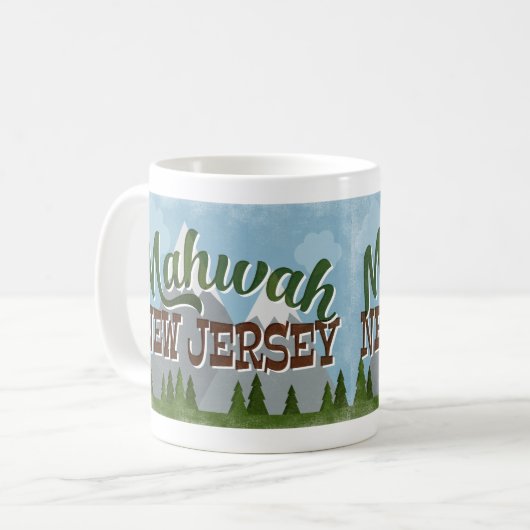 Mug Mahwah New Jersey Fun Retro Snowy Mounts (Devant gauche)
