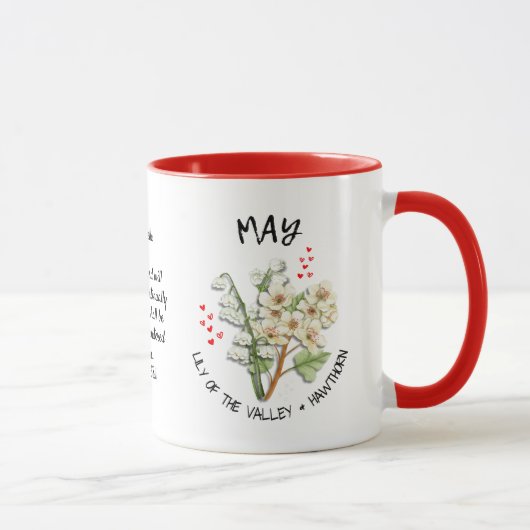 Mug MAI Mois de naissance Fleur Christian Personnalisé (Droite)