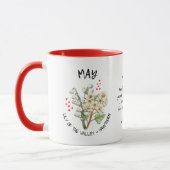 Mug MAI Mois de naissance Fleur Christian Personnalisé (Gauche)