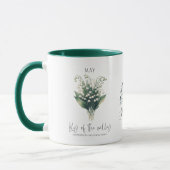 Mug Mai Mois de naissance Fleur Lily Valley Cadeau d'a (Gauche)