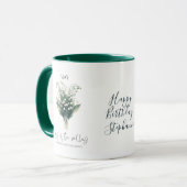 Mug Mai Mois de naissance Fleur Lily Valley Cadeau d'a (Devant gauche)