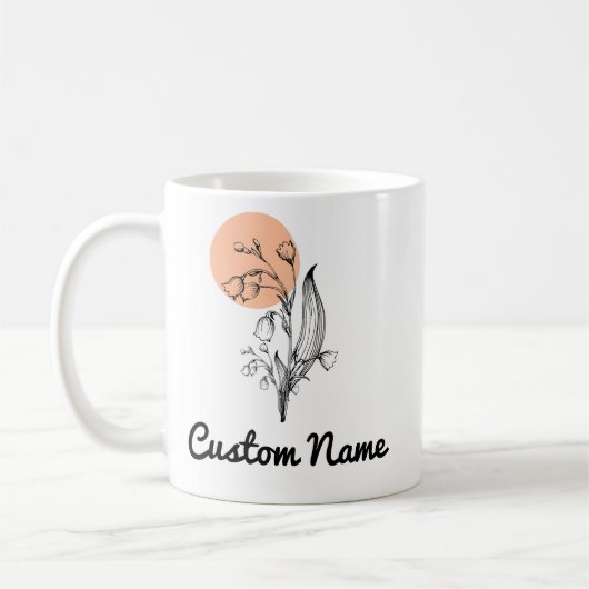 Mug Mai Mois de naissance Fleur Lys de la vallée Anniv (Gauche)