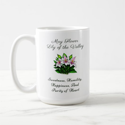 Mug Mai Mois de naissance Lys de fleurs de la vallée F (Gauche)