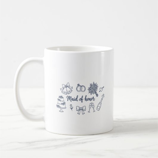 Mug Maid of Honor Bridesmaid Bridal Party Wedding (Gauche)