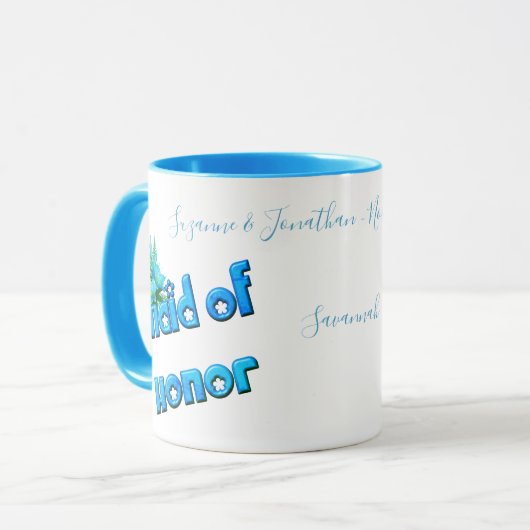 Mug Maid Of Honor Cute Personalized Wedding  (Devant gauche)