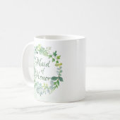 Mug Maid Of Honor Green Wreath Aquarelle (Devant gauche)