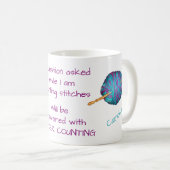 Mug Mailles comptées, humour crochet, avec votre nom (Devant droit)