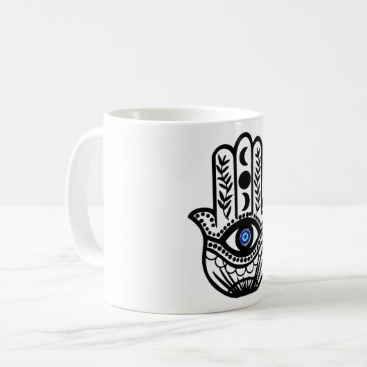 Mug Main de Hamsa Fatima Evil Eye (Devant gauche)