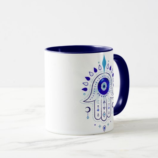 Mug Main de l'oeil malin de Hamsa (Devant droit)
