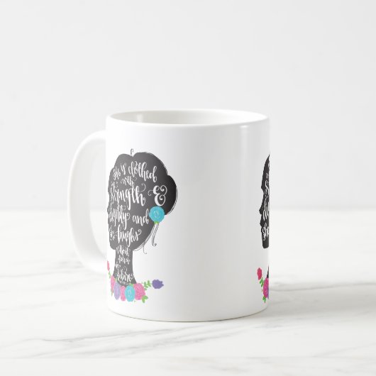 Mug Main florale Scriptur en lettres de citation de (Devant gauche)