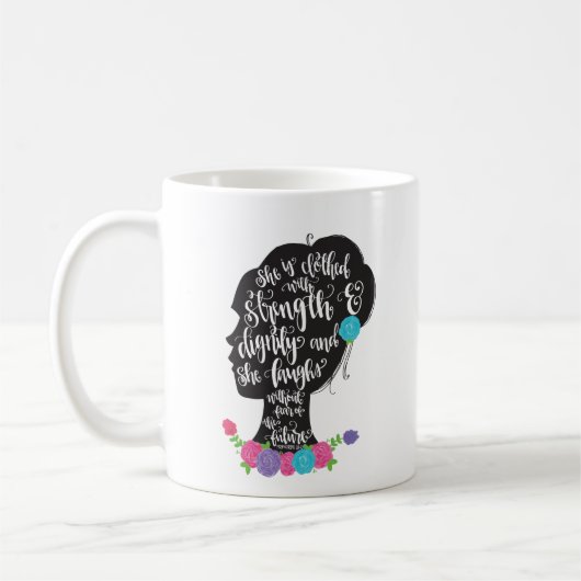 Mug Main florale Scriptur en lettres de citation de (Gauche)