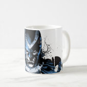 Mug Main noire - Collage bleu (Devant droit)