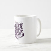 Mug Main noire - Collage violet (Devant droit)