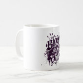 Mug Main noire - Collage violet (Devant gauche)