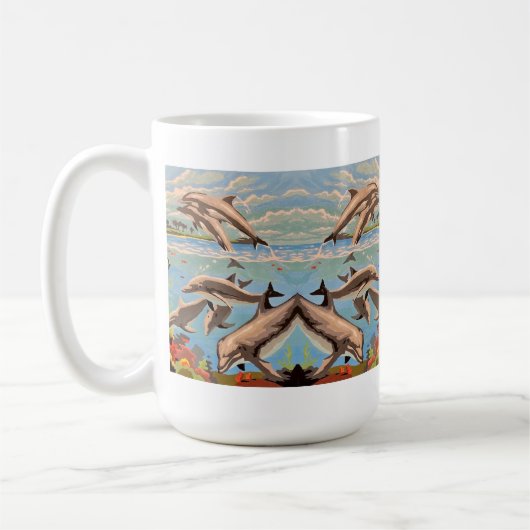 Mug Main Painted by Number | Dolphins | (Gauche)