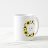 Mug Main Painted Watercolor Sunflower (Devant droit)